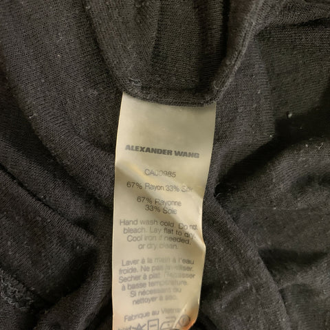 ALEXANDER WANG Size XS Black Textured Silk Rayon See Through T-shirt