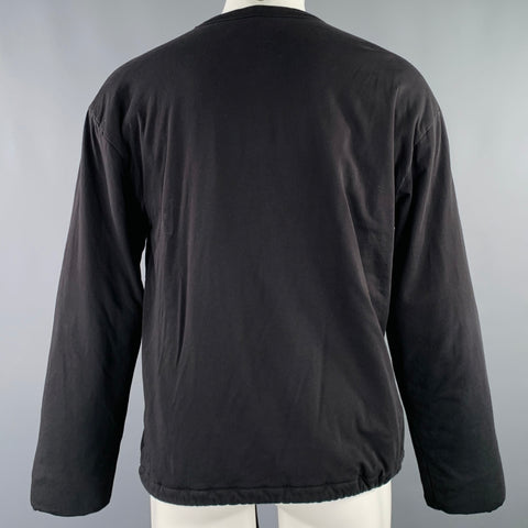 DRIES VAN NOTEN Size M Black Cotton Polyester Drawstring Sweatshirt