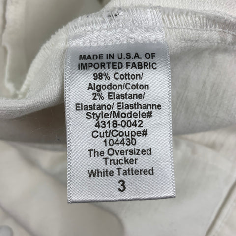 CURRENT / ELLIOTT Taille M Veste camionneur en coton vieilli blanc