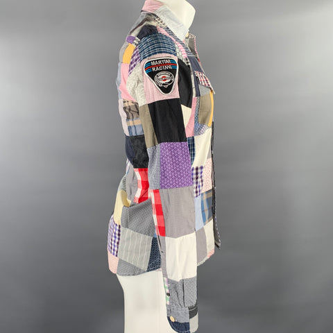 PAUL SMITH JEANS Size S White Multi-Color Patchwork Cotton Long Sleeve Shirt