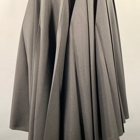 PRADA Size 2 Black Mohair Wool Pleated Long Skirt