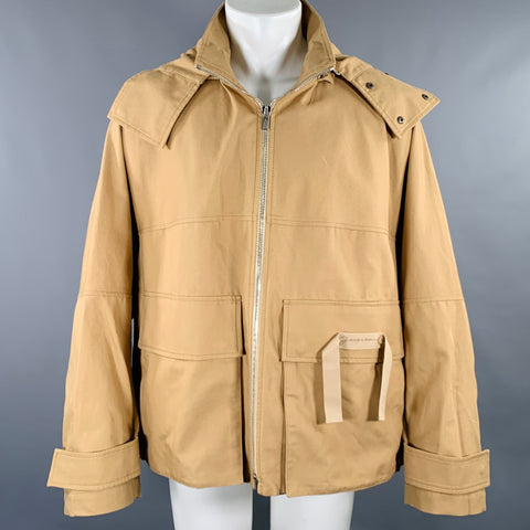 JACQUEMUS Size 40 Khaki Cotton Zip Up Hooded Jacket