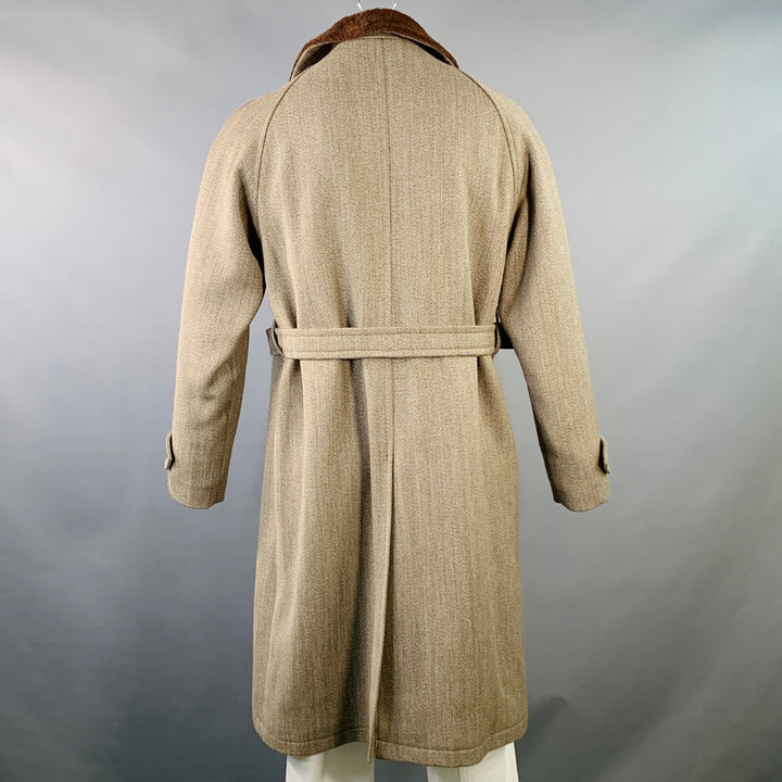 CHRYSALIS Size 42 Brown Beige Wool Double Breasted Coat