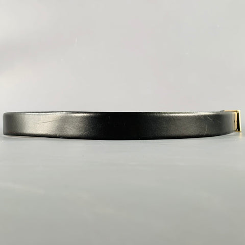CHRISTIAN DIOR Size 42 Black Gold Leather Belt
