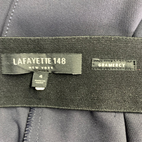 LAFAYETTE 148 Size 4 Navy Polyamide Blend Side Zipper Dress Pants