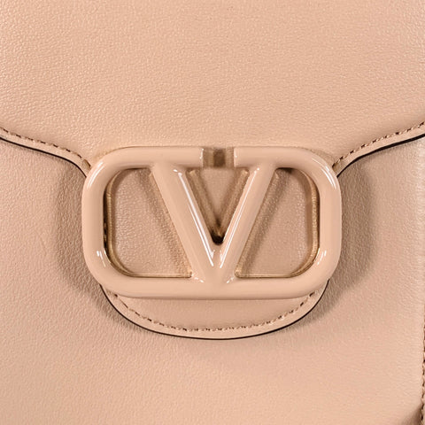 VALENTINO One Size Beige Leather Metal Crossbody Phone Bag