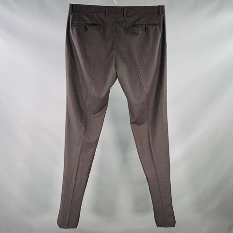 DOLCE & GABBANA Size 38 Charcoal Grey Wool Blend Zip Fly Dress Pants