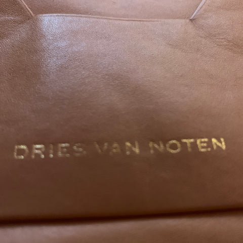 DRIES VAN NOTEN Peach Metallic Embroidered Velvet Handbag & Leather Goods