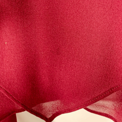 DEREK LAM Size 8 Burgundy Silk Layered V-Neck Blouse