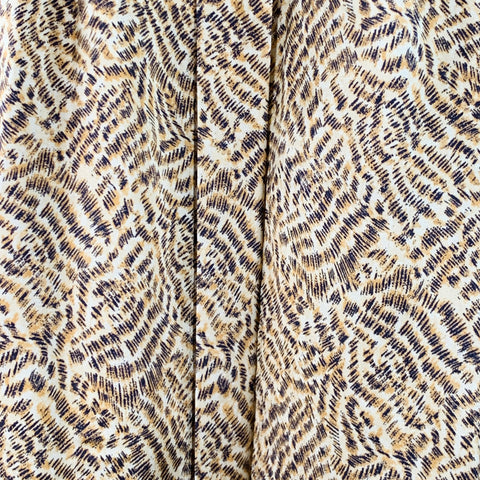FORTE_FORTE Size 8 Tan Brown Silk Abstract Hidden Buttons Shirt