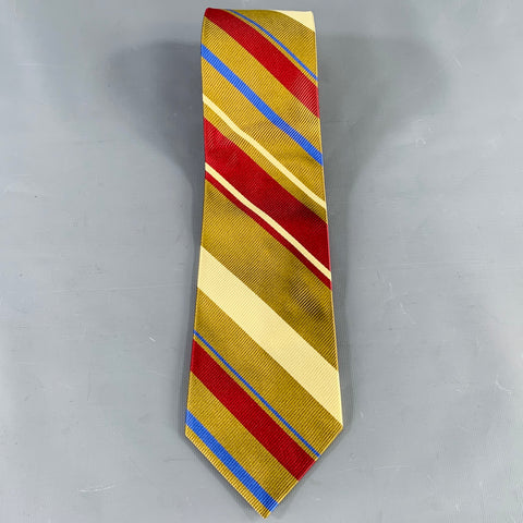 O'CONNELL'S Gold Red Diagonal Stripe Twill Tie