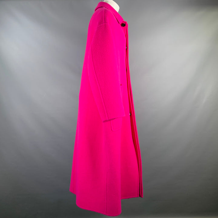 AMI by ALEXANDRE MATTIUSSI Size 36 FW22 Pink Textured Wool Coat