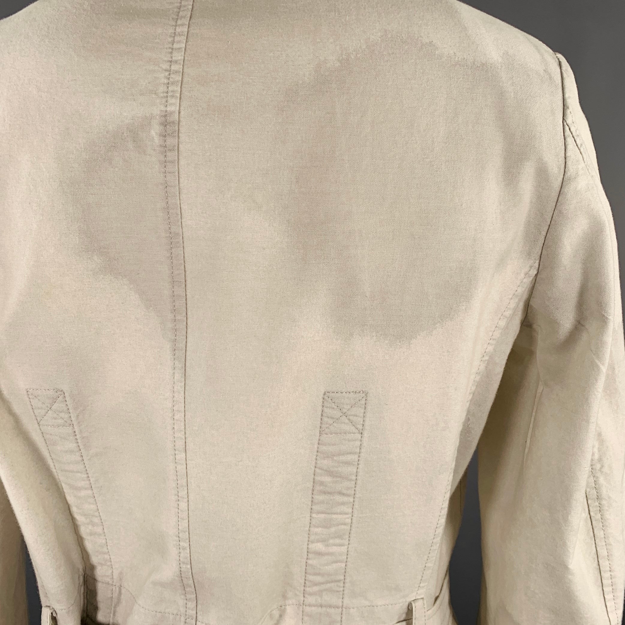 YOHJI YAMAMOTO Size XL Light Grey Cotton Belted Coat – Sui Generis