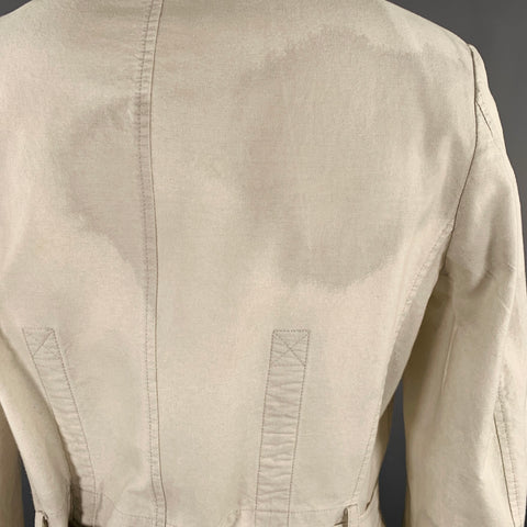 YOHJI YAMAMOTO Size XL Light Grey Cotton Belted Coat
