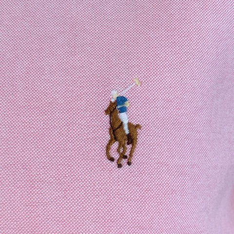 RALPH LAUREN Size S Pink Cotton Button Down Collar Long Sleeve Shirt
