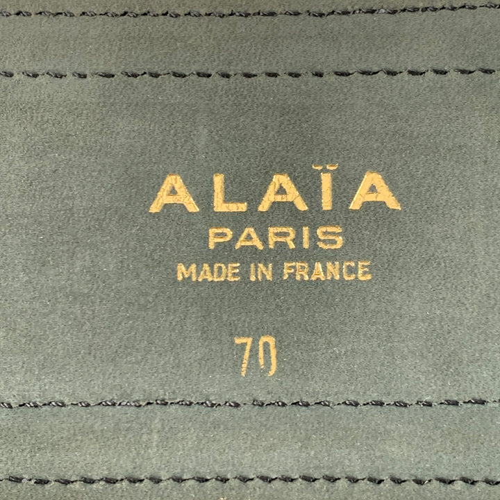 ALAIA Size 27 Black Fringe Leather Belt
