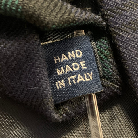 POLO Green Navy Plaid Wool Tie