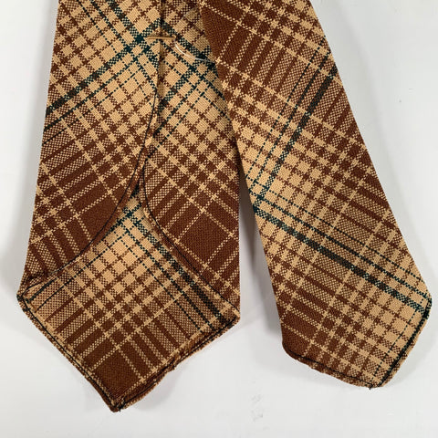 RRL by RALPH LAUREN Brown Black Tartan Wool Tie