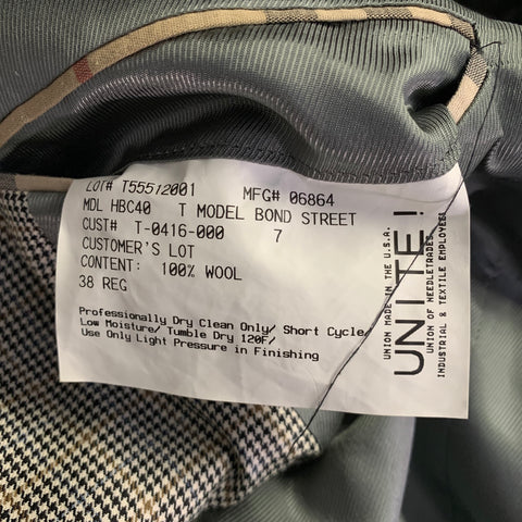 BURBERRY LONDON Size 38 Black Beige White Houndstooth Wool Sport Coat