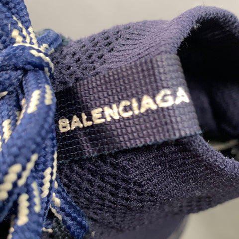 BALENCIAGA Navy Mesh Runner Sneakers