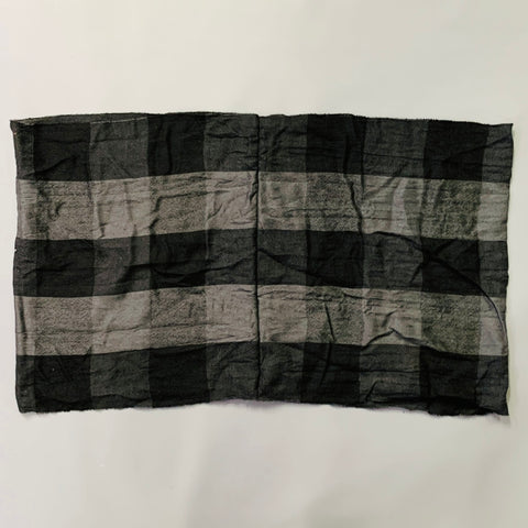 BURBERRY Grey Black Checkered Merino Wool Cashmere Snood Scarf