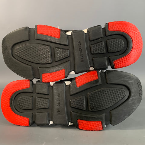 BALENCIAGA Black White Red Mesh Runner Sneakers