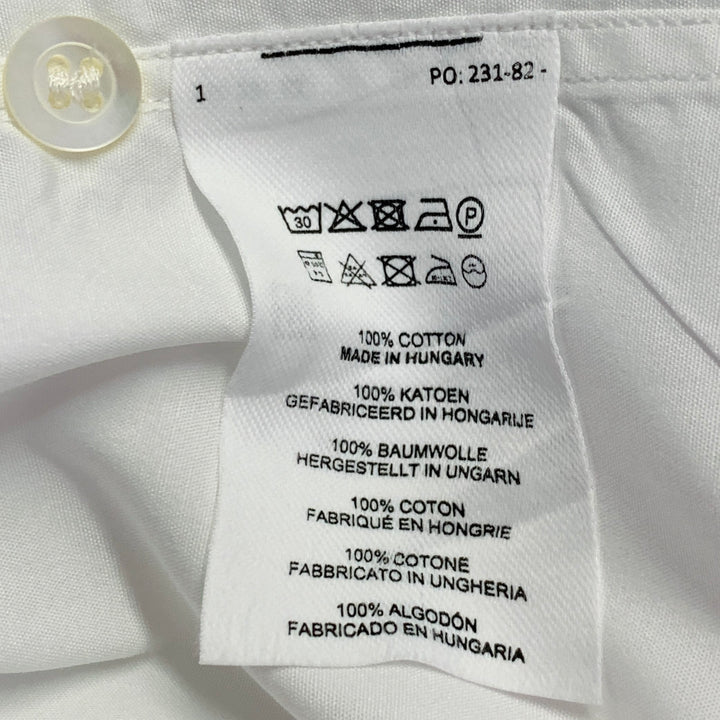 DRIES VAN NOTEN Size L White Cotton French Cuff Long Sleeve Shirt