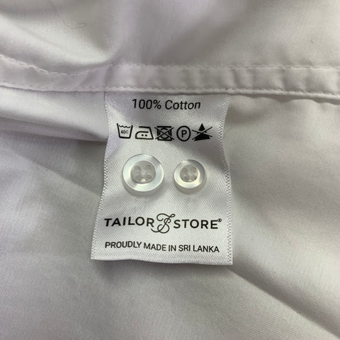 TAILOR STORE Size XXL White Pleated Cotton Tuxedo Long Sleeve Shirt