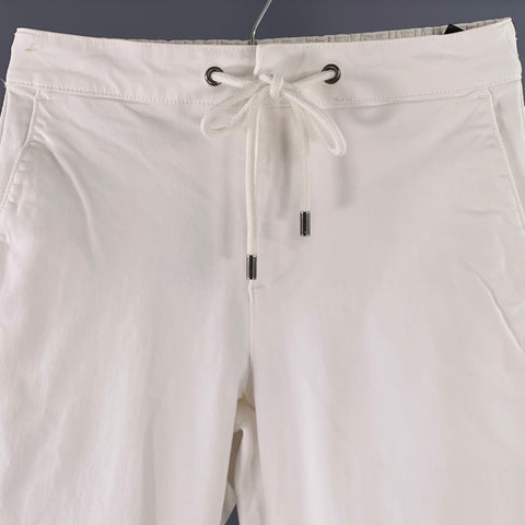 PAIGE Size 30 White Cotton Blend Sweatpants Casual Pants