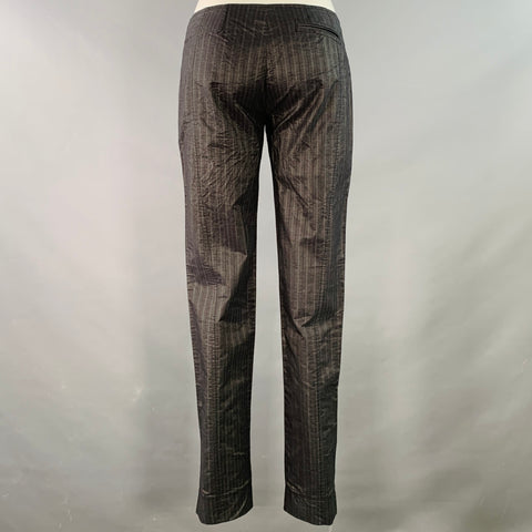 PHILOSOPHY di ALBERTA FERRETTI Size 6 Grey Black Stripe Cotton Blend Low Rise Tapered Casual Pants