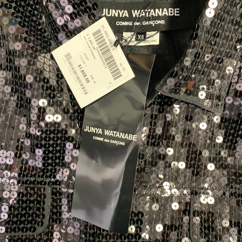 JUNYA WATANABE 2020 Size XS Black Sequined Polyester Cropped Jacket
