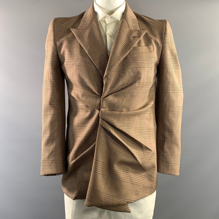 ALEXANDER MCQUEEN Chest Size 40 Size 40 Brown Black Glen Check Cotton Jacket