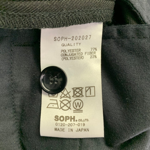 SOPH Size M Black Polyester Flat Front Dress Pants