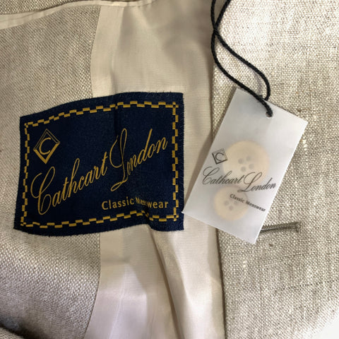 CATHCART LONDON Chest Size 38 Cream Linen Double Breasted 30 36 Suit