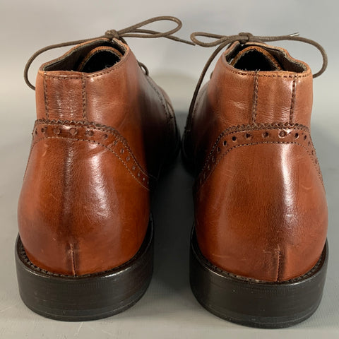 JOHNSTON MURPHY Size 11 Brown Mahagony Brogues Leather Chukka Boots