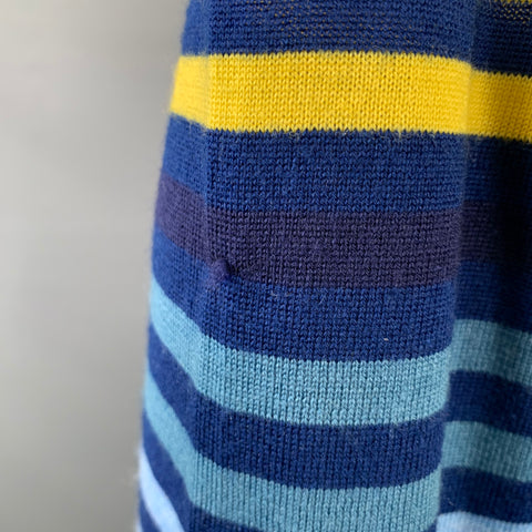 PS by PAUL SMITH Size XL Navy Multi Color Stripe Merino Wool Crew Neck Pullover