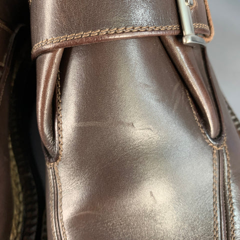 A. TESTONI Size 10.5 Brown Leather Monk Strap Split Toe Loafers