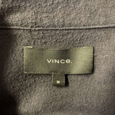 VINCE Size M Navy Patchwork Cotton Blend Pointed Collar Jacket