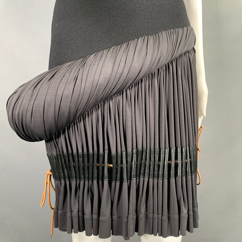 LOUIS VUITTON Spring 2023 Size XS Black Grey Viscose Polyamide Silk Dress