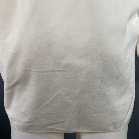 CLAUDE MONTANA Vintage Size S White Pleated Cotton Spread Collar Oversized Long Sleeve Shirt