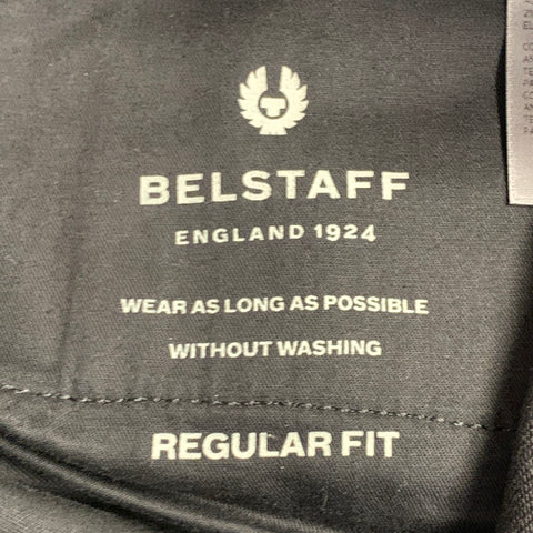 BELSTAFF Size 34 Black Twill Cotton Blend Straight Zip Fly Biker Jeans