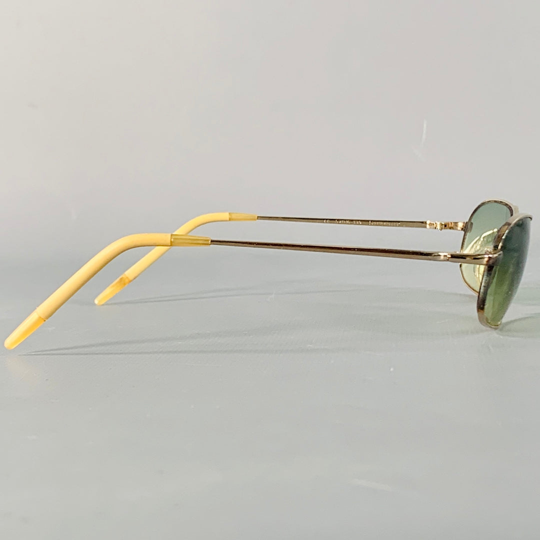 OLIVER PEOPLES Speedster Gold Metal Narrow Aviator Sunglasses