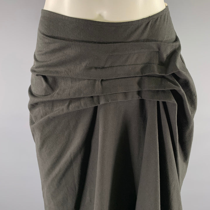 MOLLY GODDARD Size 8 Black White Cotton Ruffled Midi Ankle Skirt