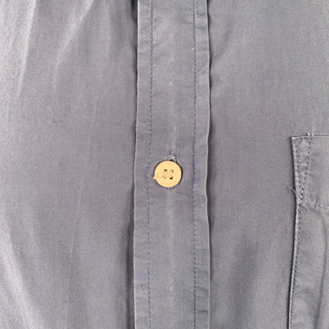 BAND OF OUTSIDERS Size M Blue Cotton One Pocket Long Sleeve Shirt