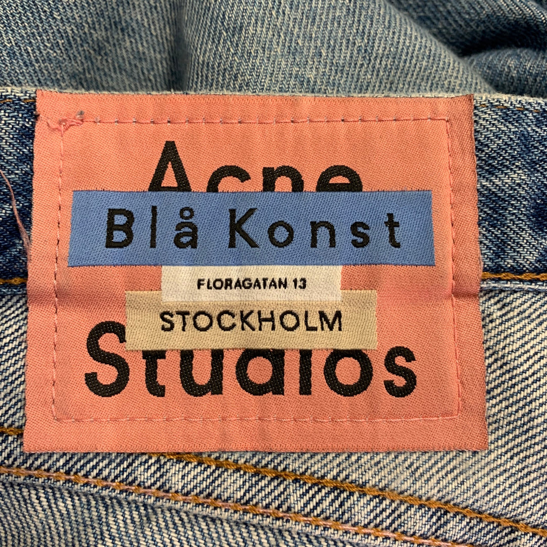 ACNE STUDIOS FW18 Size 30 1996 Trash Blue Cotton Straight Distressed Jeans