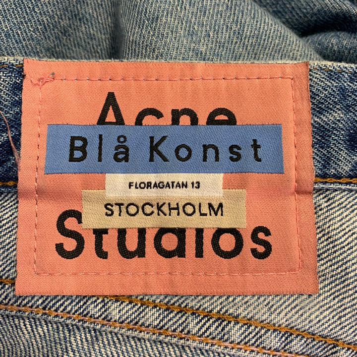 ACNE STUDIOS FW18 Size 30 1996 Trash Blue Cotton Straight Distressed Jeans