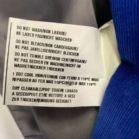 PAUL SMITH Size 42 Blue Corduroy Cotton Notch Lapel Sport Coat