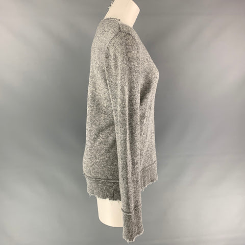 R13 Size S Grey Heather Distressed Cashmere Sweater