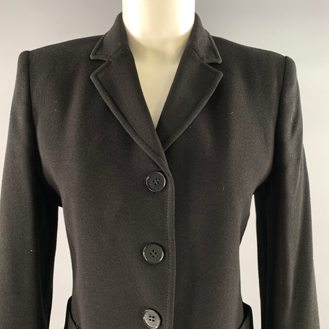 STELLA McCARTNEY Size S Black Wool Blend Notch Lapel Jacket
