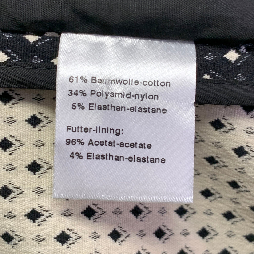 AKRIS Size 2 Black White Cotton Blend Diamond Single Breasted Jacket Blazer